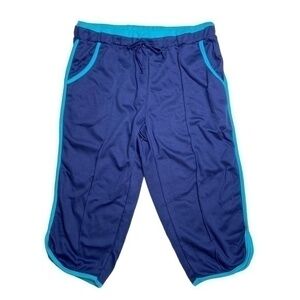 Vintage American Sweetheart Capri Pants Blue Activewear Size M